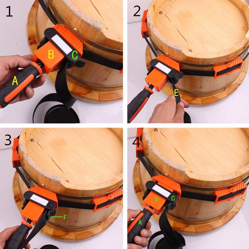 Alat Penjepit Bingkai Kayu Rapid Corner Clamp Strap Band 4 Jaws Red