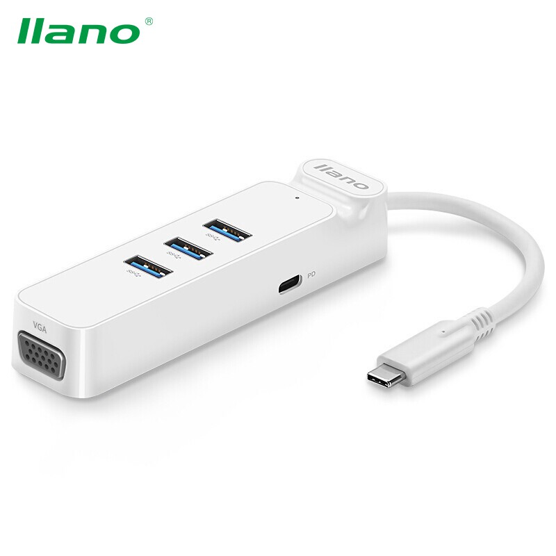 

llano Hub Konverter Tipe-C Ke VGA Tipe C ke USB 3.0 untuk Macbook