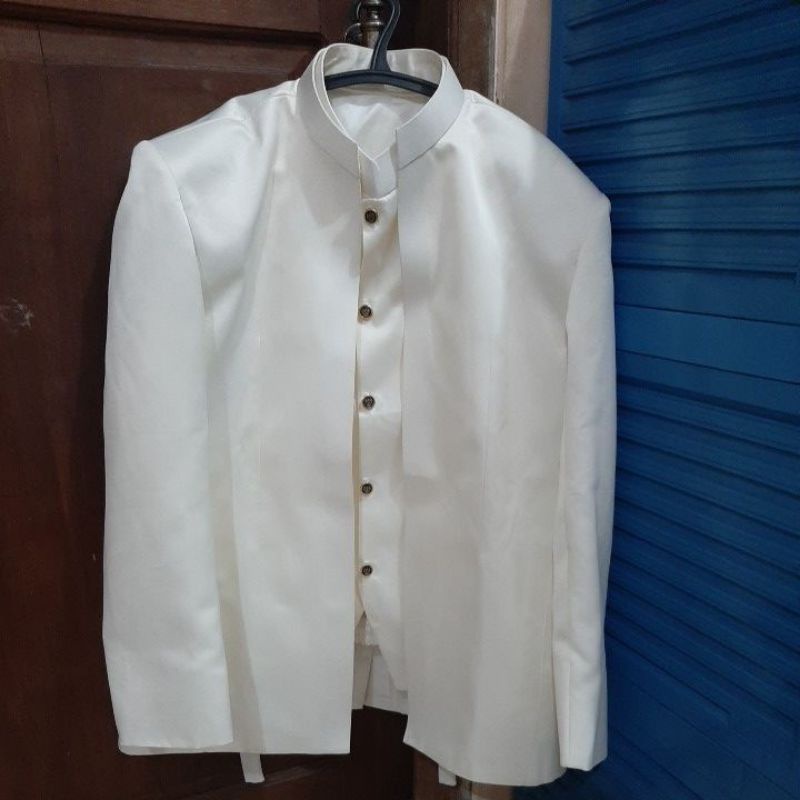 Beskap Basofi jas Akad nikah XL / XXL putih tulang premium
