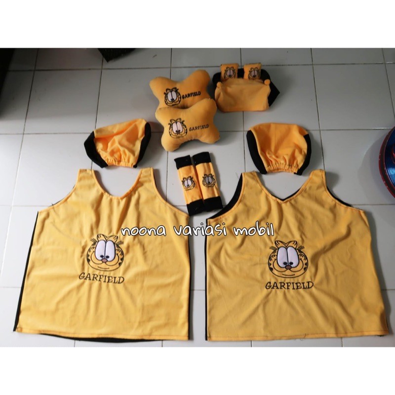 bantal mobil 5 in 1 grfield bantal mobil cover sarung jok kuning bantal brio agya kuning