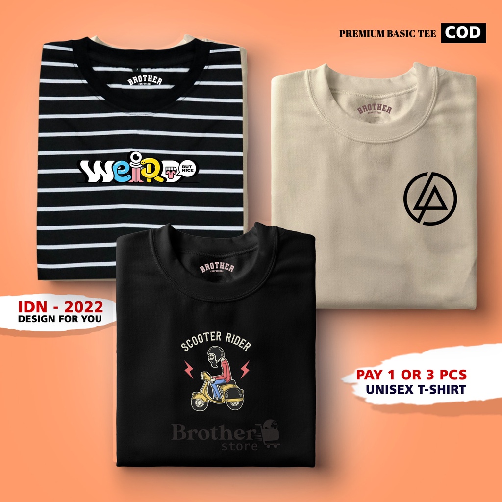 BUY 1 OR 3 PCS ( PROMO COD ) BROTHER STORE / Kaos Distro100% Catoon Combed 30s / ArticelWSL