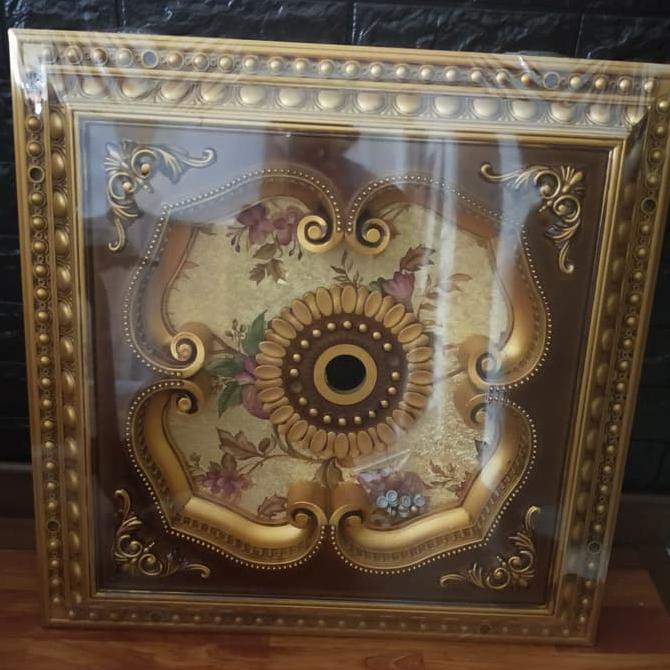BISA BAYAR DITEMPAT Ornamen lampu plafon pvc ukuran 60 x 60 cm OBRAL Kode 183