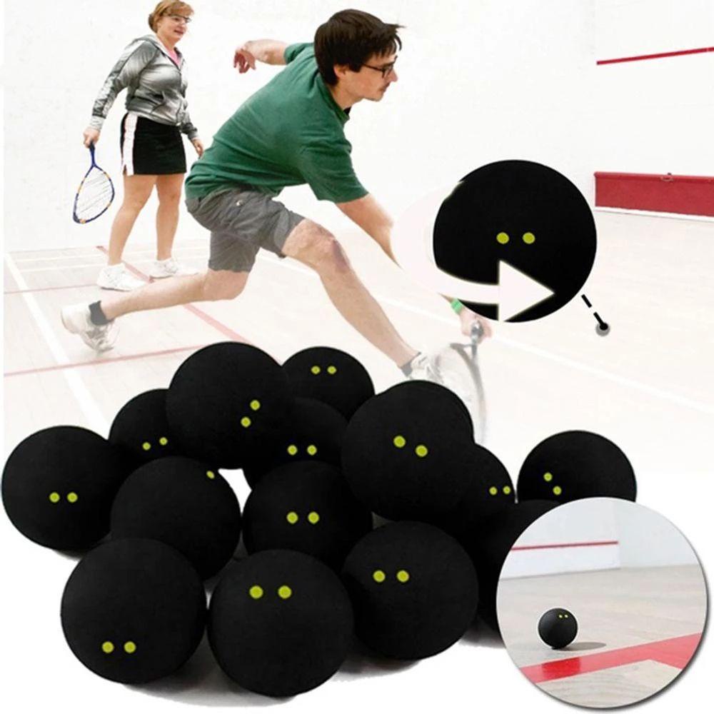 Agustina Squash Ball Black Racquet Olahraga Bola Karet Alat Latihan Double Yellow Dot for Player Low Speed Ball