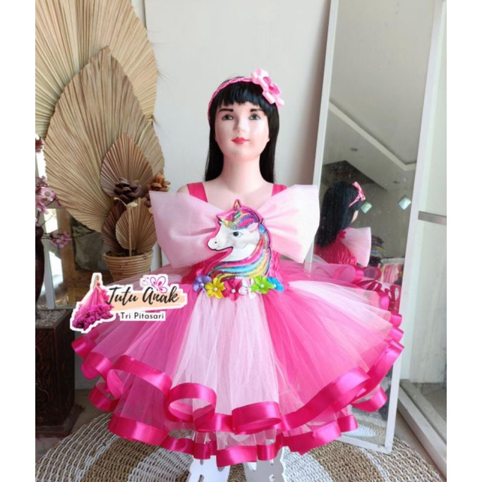 DRESS TUTU ANAK KARAKTER UNICORN / BAJU ANAK ULANG TAHUN UNICORN / GAUN TUTU ANAK UNICORN / GAUN PES