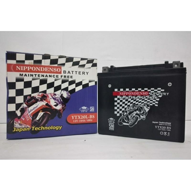 Aki Motor YTX20 YTX20-BS YTX20L-BS HARLEY SOFTAIL Accu Kering MF ND Nippondenso (YTX20)