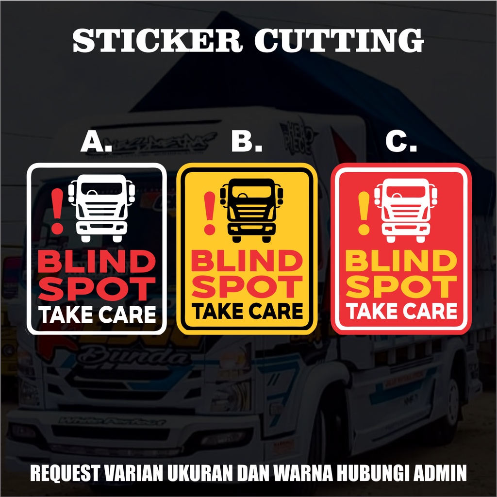 Sticker Cutting Blind Spot / Stiker Truk Blind Spot Reflectif