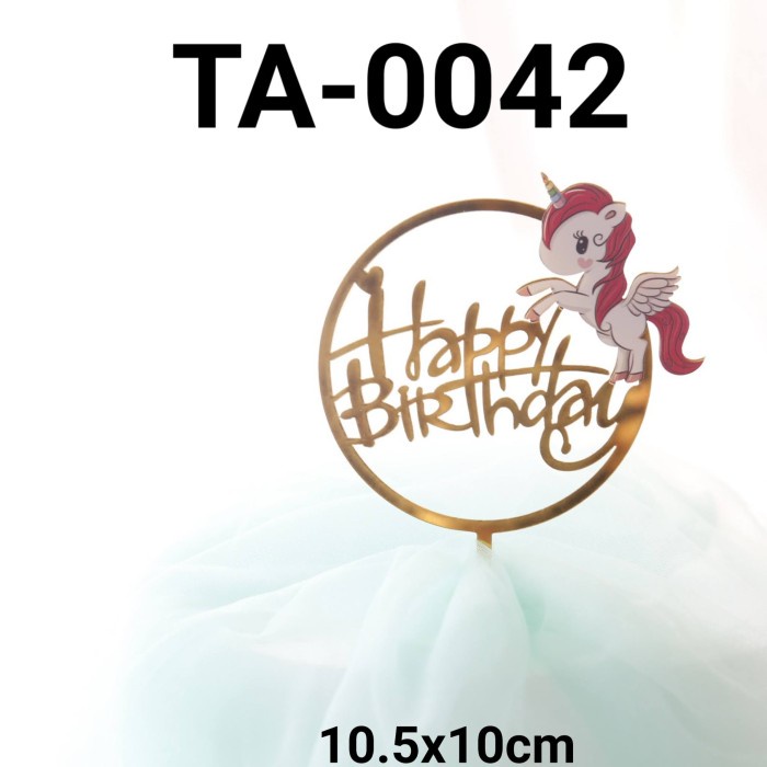 

TA-0042 CAKE TOPPER AKRILIK TULISAN HAPPY BIRTHDAY KUDA UNICORN PROMO TERBARU