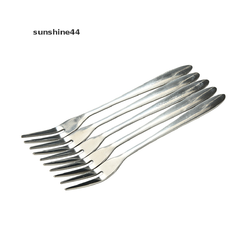 Sunshine 5Pcs Garpu Buah Dua Gigi Bahan Stainless Steel