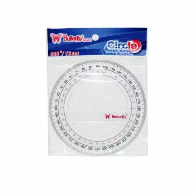 

Penggaris Busur Butterfly 360 Derajat 12 Cm Circle No 9 Protractor