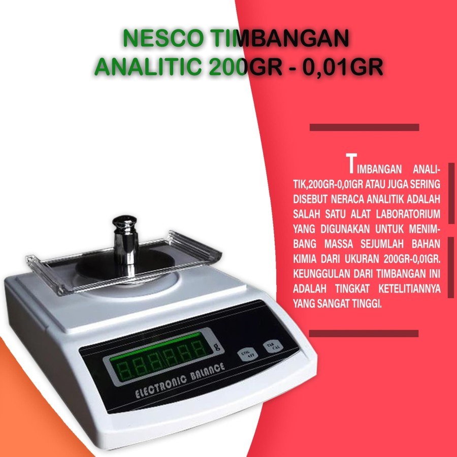 Analitic Scale/Timbangan Analitik 0.01-200gr