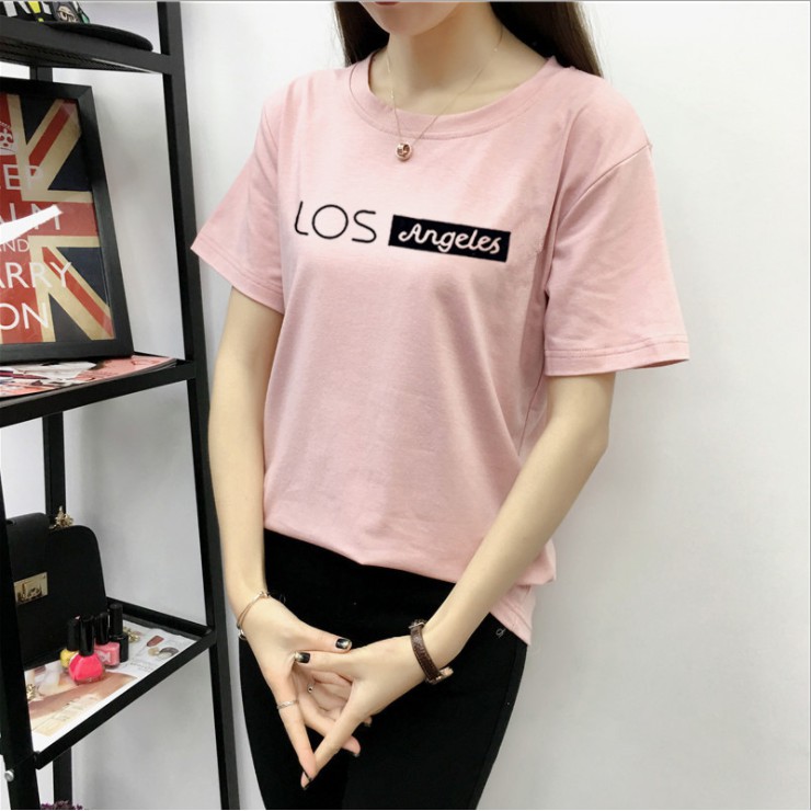 Kaos Wanita T-Shirt Casual Kaos Longgar Lengan Pendek Kaos Fashion Korean Style Atasan Santai