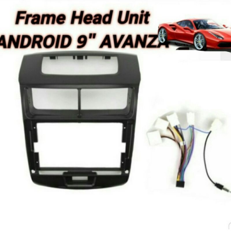 frame headunit doubledin android 9inch mobil all new avanza