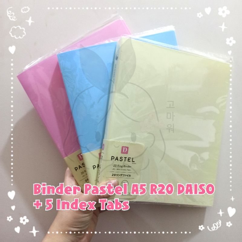 

COD INSTANT Binder Pastel A5 R20 Daiso Pastel + 5 Lembar Index Tabs