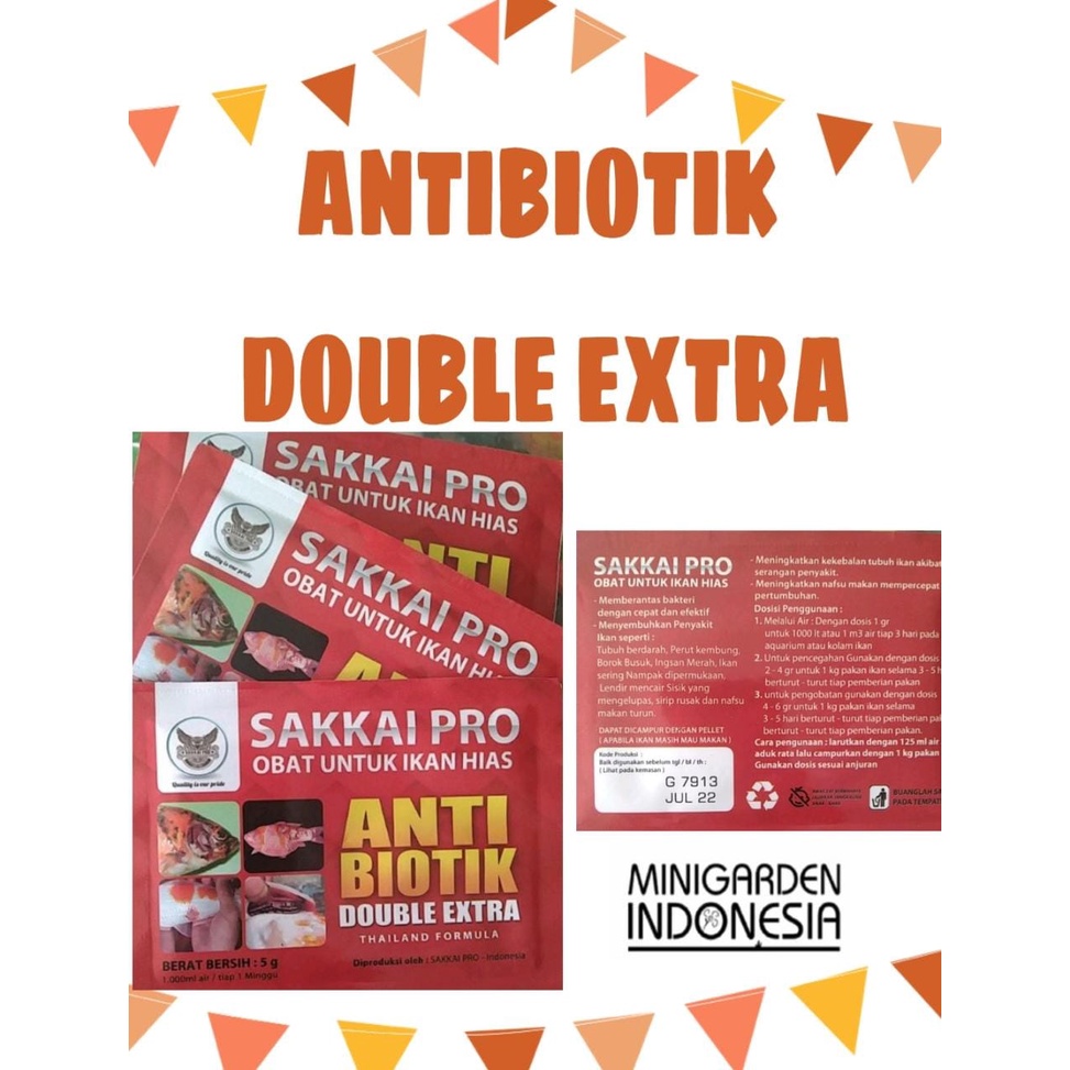 BIOTIK DOUBLE EXTRA SAKKAI PRO OBAT IKAN HIAS AMPUH 5GRAM ANTI BAKTERI