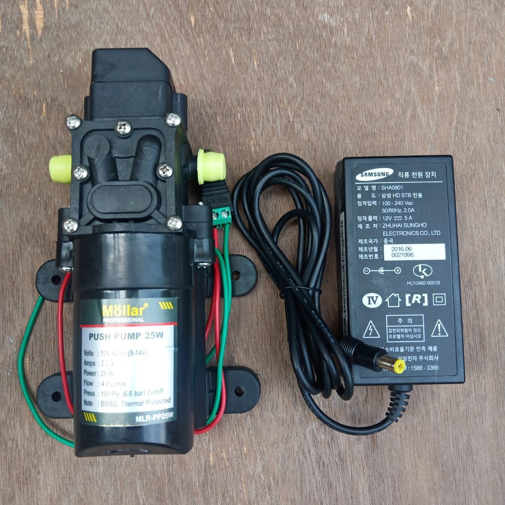 100TS - Paket Tanpa Selang Pompa DC Mini Alat Cuci Motor 100 PSI