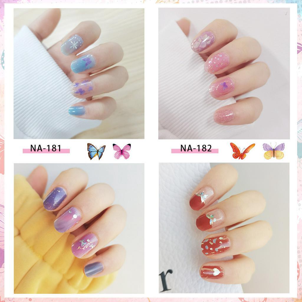 Na181-200 Lembar / Lembar Stiker Kuku Palsu 3d Bronzing Untuk Nail Art Diy