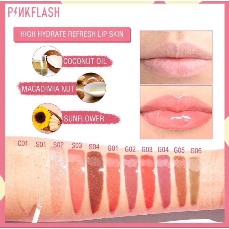 [BPOM] PINKFLASH Ohmygloss Lip Gloss Perawatan Bibir Pelembab