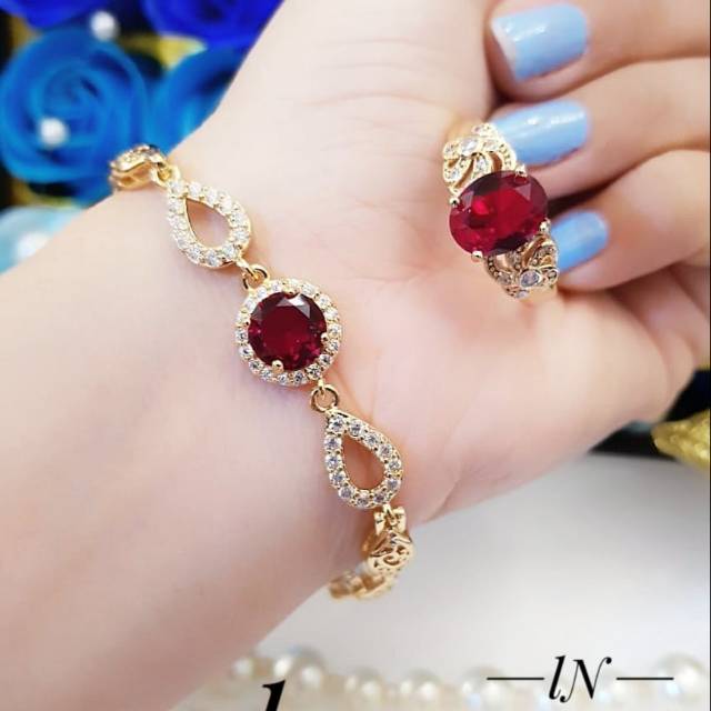 Xuping gelang dan cincin lapis emas 24k 3012j