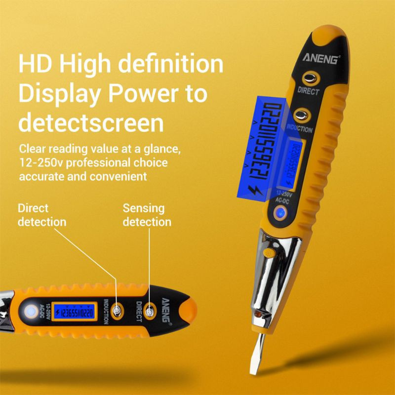 CRE  Contact Tester Pen 12-250V AC Voltage Detectors Tester Meter Volt Current Electric Test Pencil