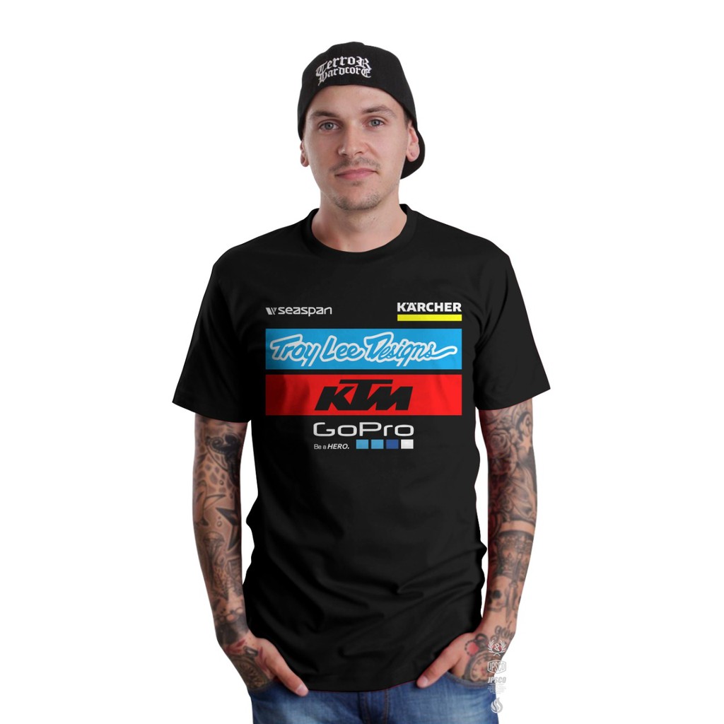 Baju Atasan Kaos Distro Motor Pria Lengan Pendek Terbaru Keren 2022 Motif KTM Racing Motocross