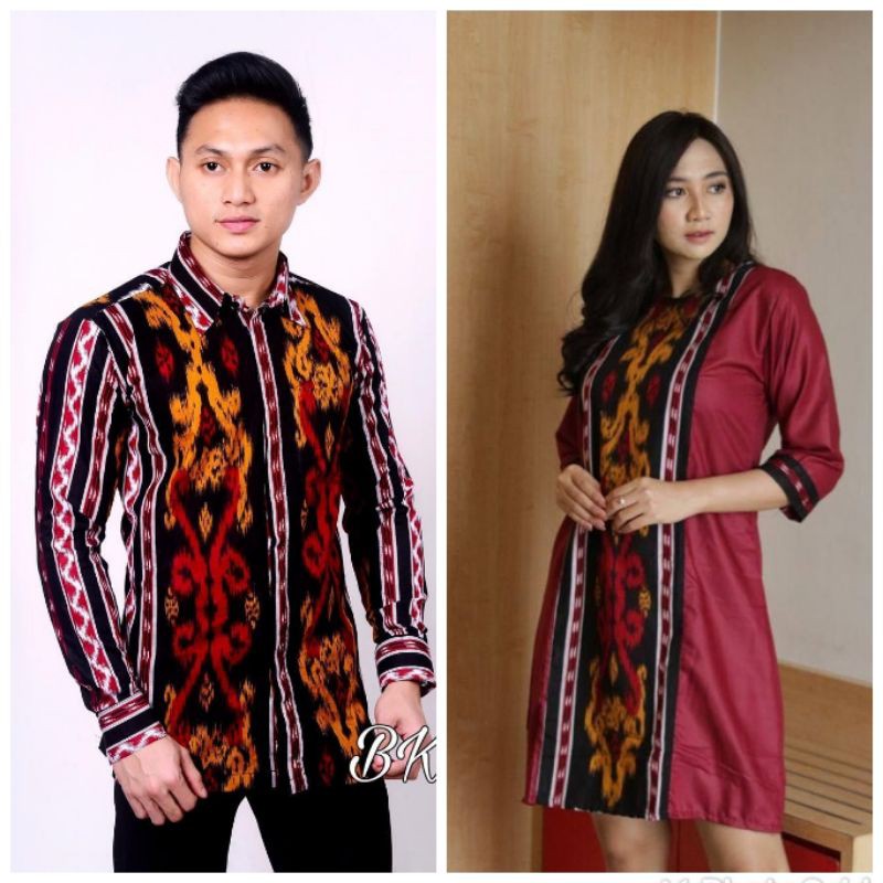 BATIK COUPLE DRESS BATIK MOTIV SONGKET DRESS KONDANGAN