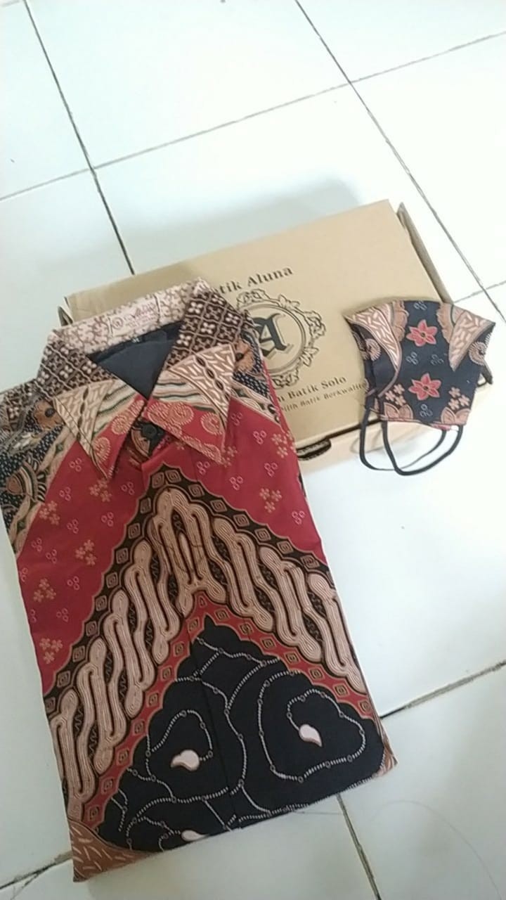 Atasan Batik Pria Lengan Panjang Kenongo Hem Padi Pekalongan M L Xl