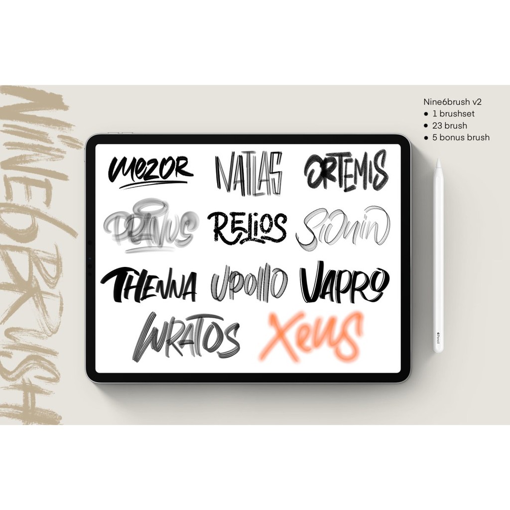 Procreate Brush - Nine 6 Lettering Brush Vol. 2 for Procreate