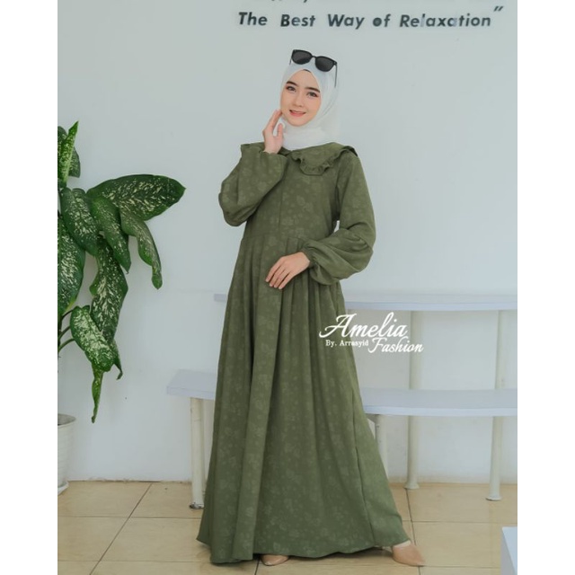 Gamis cringkel embos by amelia  premium model wanita terbaru silvia busana muslim kringkel adem ootd fashion baju murah muslimah