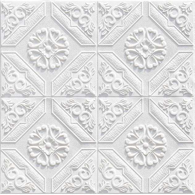 【WR】WALLPAPER 3D FOAM MOTIF BATIK WALLSTICKER WALL STIKER-Palace white
