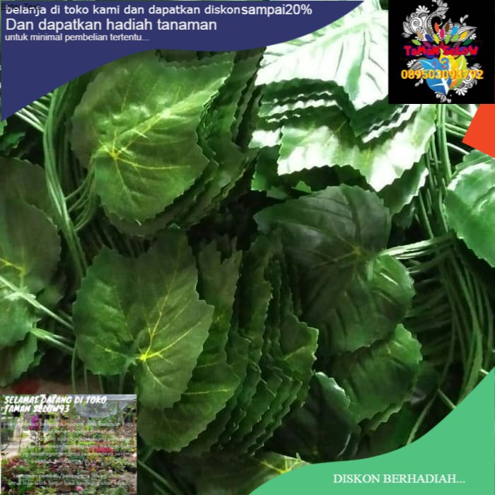 Daun Rambat Palsu Artificial - Tanaman Hias Rambat Dinding Sintetis
