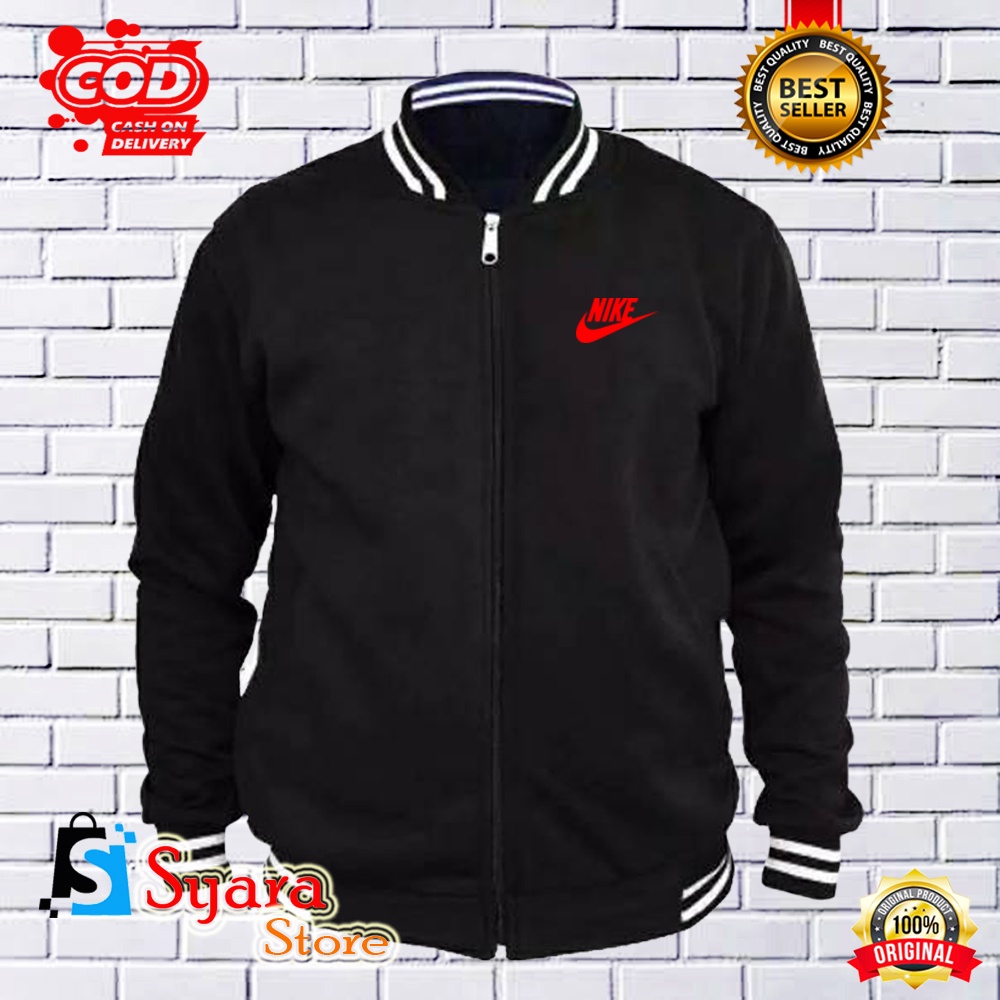 Syara Store / Jaket Varsity Baseball Nike Merah/ Jaket Distro Varsity / Jaket Baseball / Jaket Distr