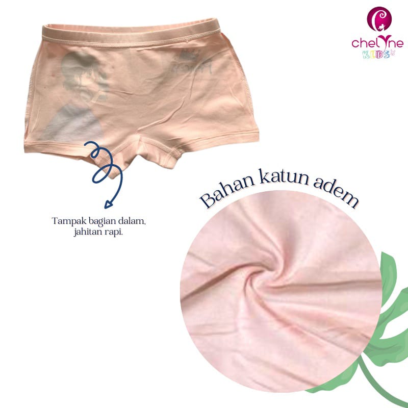 CD Boxer Chelyne Kids Anak Perempuan Q8138 / Q8124 / Q8125 Bahan Kaos Katun Spandex