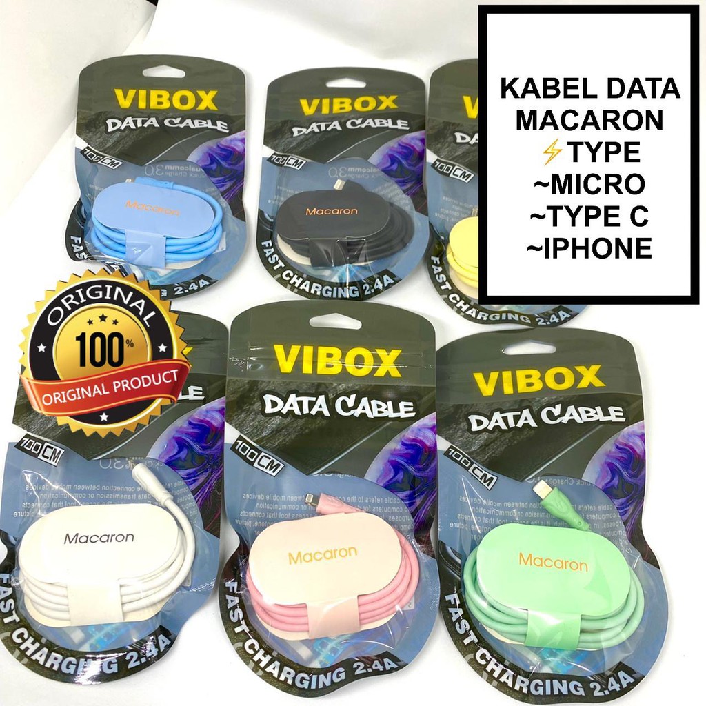 KABEL DATA VIBOX 5/6/7/8/x/11/12 SUPER FAST VIBOX vb-100 ORIGINAL &amp; vibox macaron HARGA PER 1 PCS