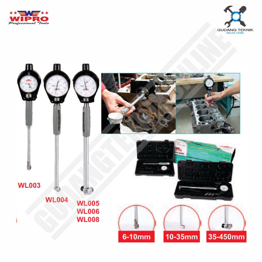 Alat Ukur Diameter Dalam BORE GAUGES WIPRO / Pengukur Silinder WIPRO - Cylinder Dial Bore Gauge WIPRO