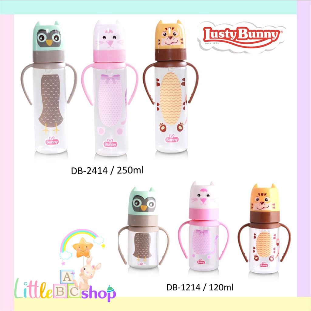 Lusty Bunny Botol Susu With Handle BPA FREE Slim Neck Nipple