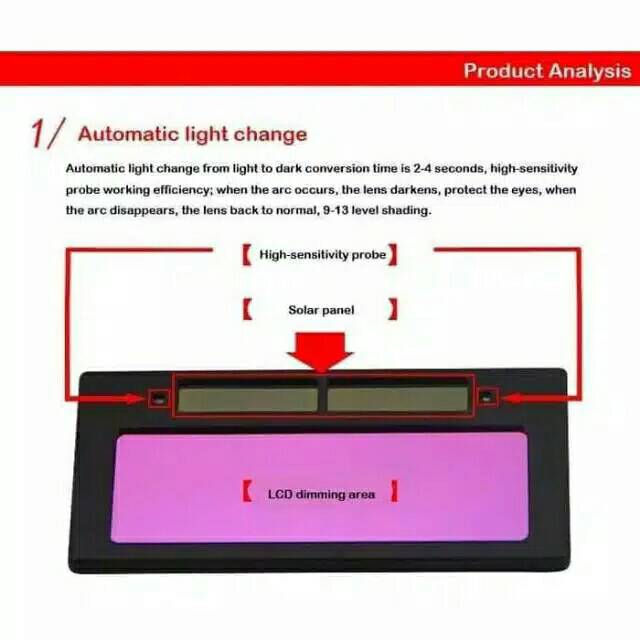 Kaca las otomatis autodark solar energy kacamata automatis gelap kaca mata welder buat kedok welding