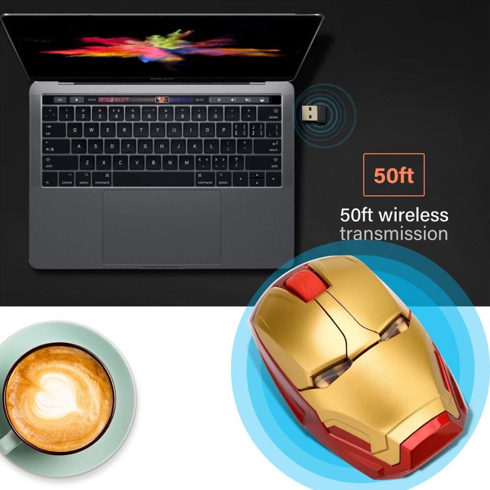 Mouse Wireless 10 M Iron Man / Mouse Laptop Notebook Wireless Optical Iron Man 2.4 Ghz