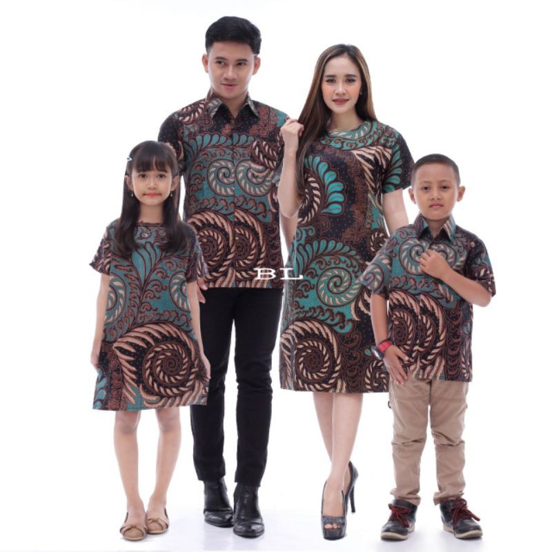 COUPLE KELUARGA BATIK SRESS BATIK KEMEJA BATIK FASHION BATIK