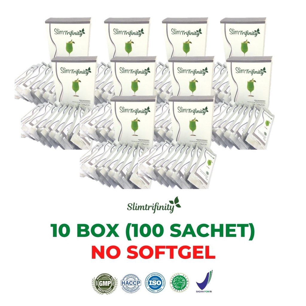 Trifinity Slim 10Box 100 Sachet Tanpa Softgell Berat Badan Stabil