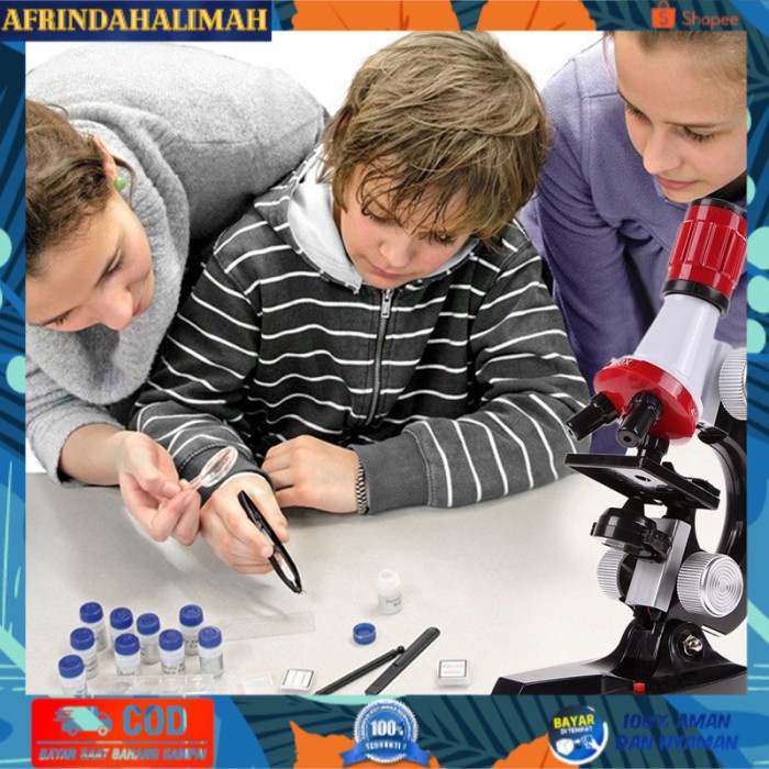 

[TERBARU] Microscope Kit Lab 100X-1200X Home School Educational Tools untuk anak