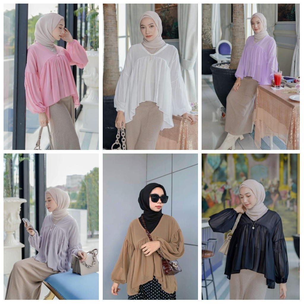 DISKON TYRA BLOUSE - blouse wanita / blouse kekinian / blouse cantik / simple blouse / blouse polos