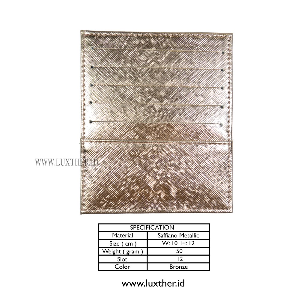 LUXTHER - CARD WALLET 12 SLOTS SAFFIANO METALIC / DOMPET KARTU
