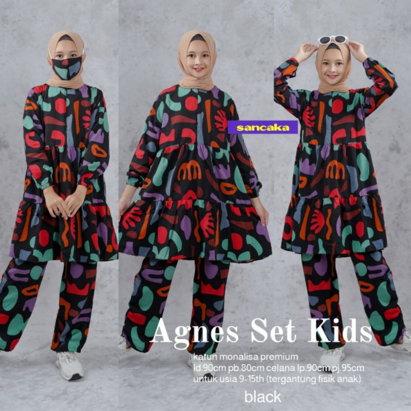 Agnes set kids original sancaka termurah setelan anak motif