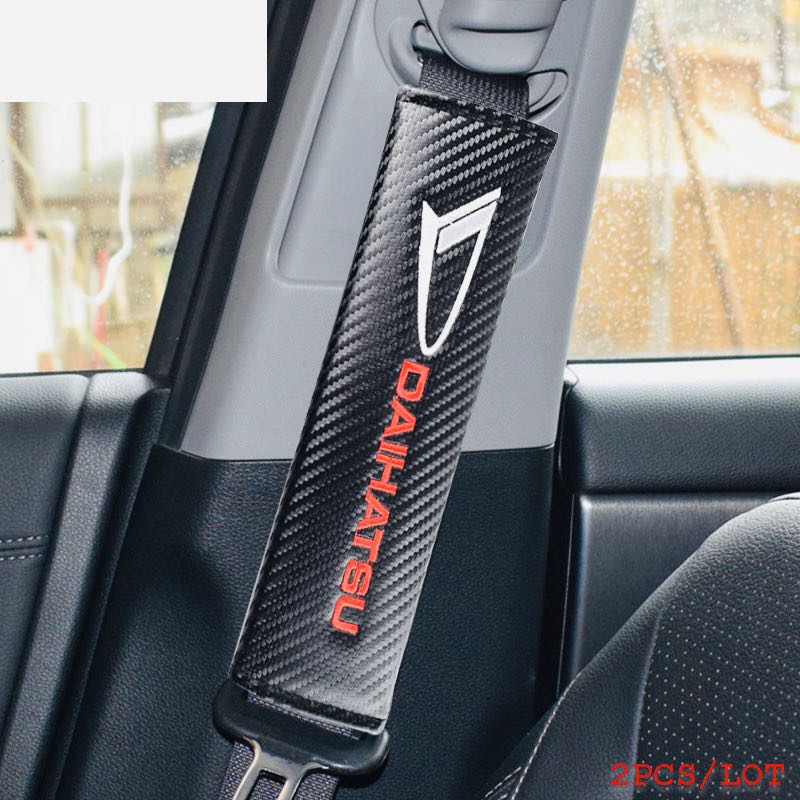 2pcs Cover Sabuk Pengaman Mobil Bahan Carbon Fiber Untuk Rocky Taruna Ayla Xenia Ceria Classy Taft Sigra