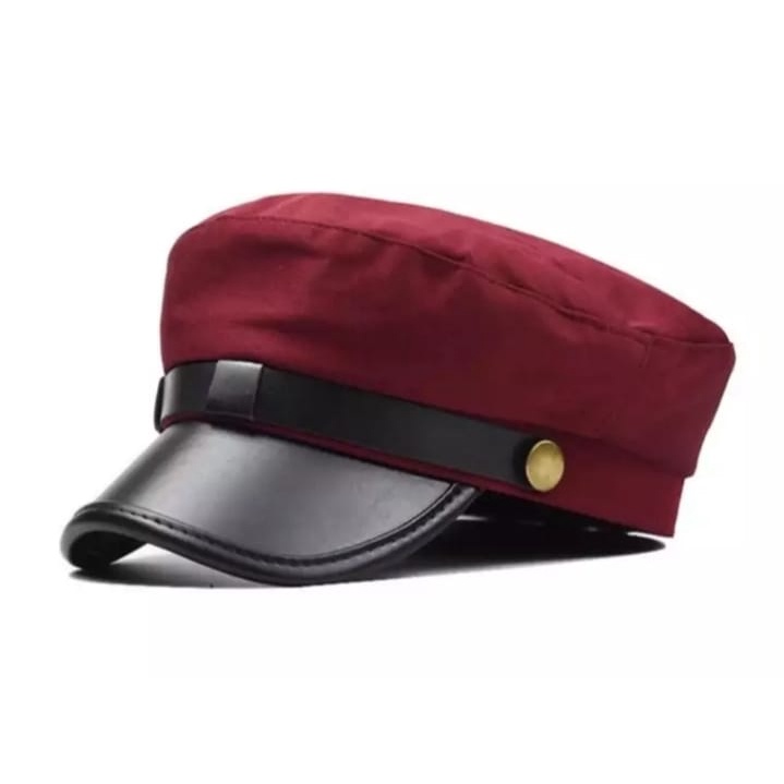 Topi Pria terbaru- Sailorman Army-Topi Pelaut- Leather Cap- Cadet Military-topi Ariel-Korean style