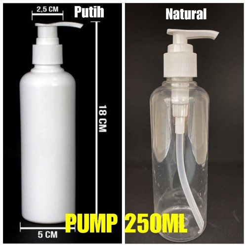 Botol PET 250ml - Tutup Pump / Botol PET BR 250ml Pump