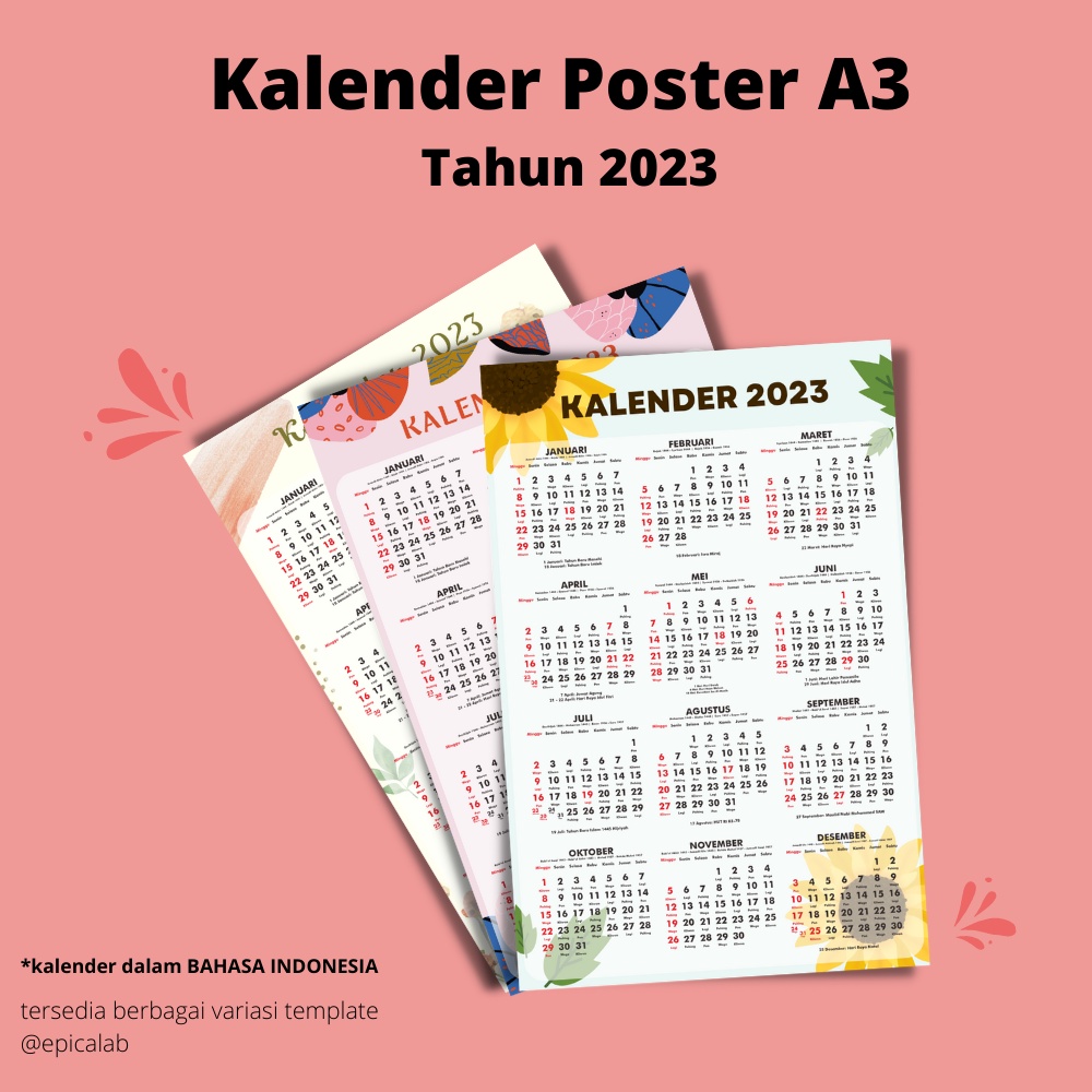 [A3+] Kalender Poster - Kalender 2024 | ada pilihan template