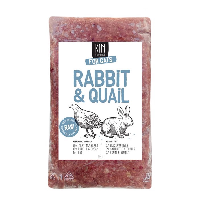 

KINDOGFOOD Makanan Kucing RAW Rabbit and Quail 500gr CATFOOD