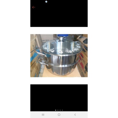 (khusus ojek) Super steamer  36 cm 2 susun/ Panci stainless 2 susun/ panci kukus By supra