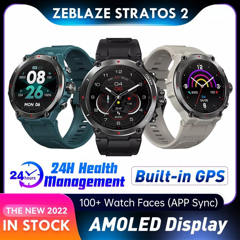 Zeblaze stratos 2 HM03 HM09 smartwatch Amoled GPS HR BO Military Sport